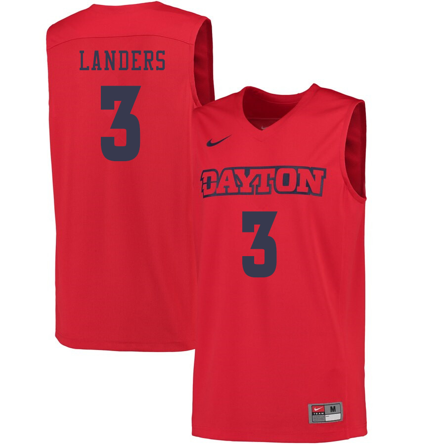 Men #3 Trey Landers Dayton Flyers College Basketball Jerseys Sale-Red
